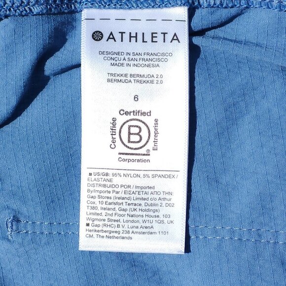 ATHLETA Trekkie Bermuda 2.0 Shorts Women's 6 Ripstop Lightweight Hiking Blue - Picture 5 of 11